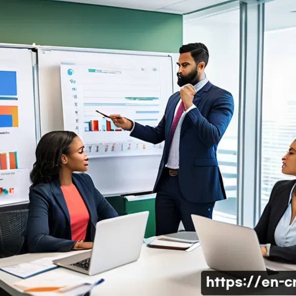 신용분석사 시험 중 발생하는 실수와 해결법 - A professional office scene showing a diverse group of business analysts gathered around a large con...